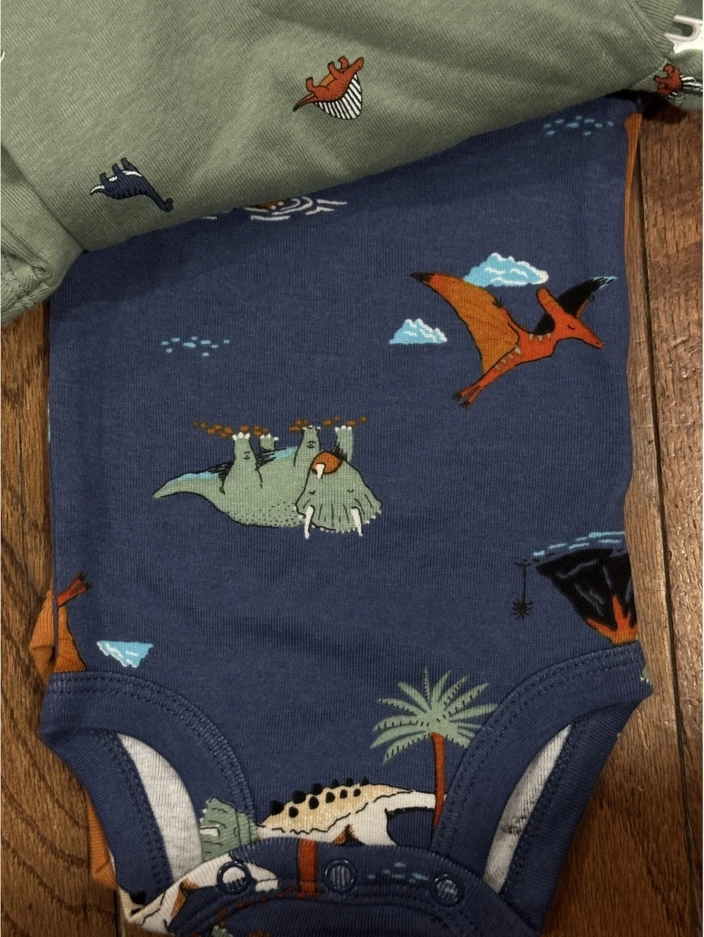 Carter's Newborn Baby Bodysuit Set with Dinosaur Prints, 3-Pack